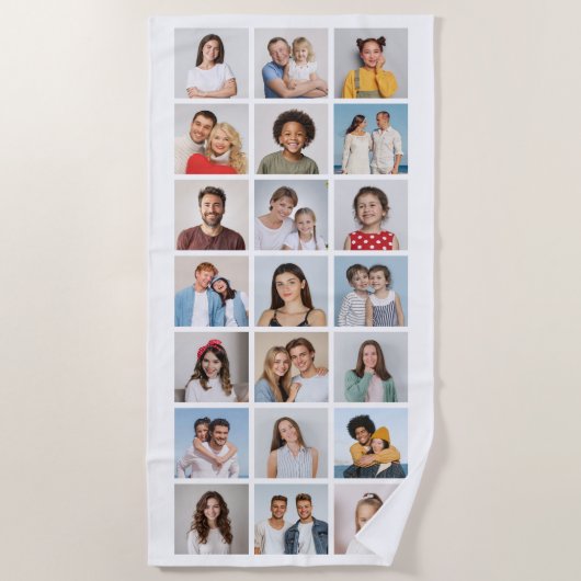Create Your Own 21 Photo Collage  ビーチタオル (正面)