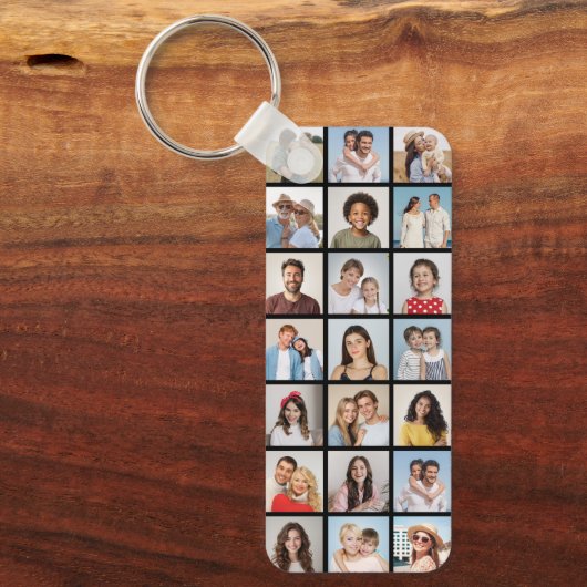 Create Your Own 21 Photo Collage Editable Color キーホルダー (正面)