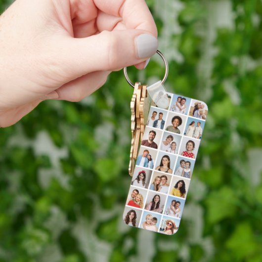Create Your Own 21 Photo Collage Editable Color キーホルダー (手)