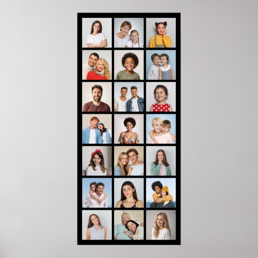 Create Your Own 21 Photo Collage Editable Color  ポスター (正面)
