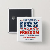 Create Your Own 250 Years of USA Freedom Button 缶バッジ (正面&裏面)