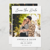 Create Your Own 2 Photo Wedding Save the Date Card セーブザデート (正面/裏面)