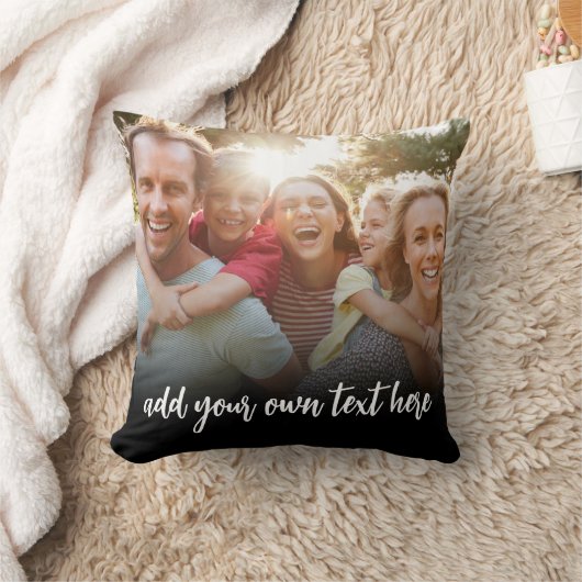 Create Your Own 2 Photo With Text クッション (ブランケット)
