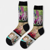 Create Your Own 3 Family Kids Photo Collage  Black ソックス (左)