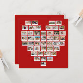 Create Your Own 44 Photo Collage Red Heart カード (正面/裏面インサイチュ)