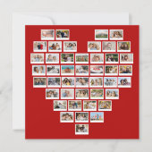 Create Your Own 44 Photo Collage Red Heart カード (正面)