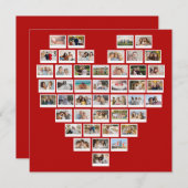 Create Your Own 44 Photo Collage Red Heart ノートカード (正面/裏面)