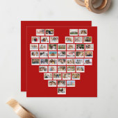 Create Your Own 44 Photo Collage Red Heart ノートカード (正面/裏面インサイチュ)