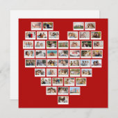 Create Your Own 44 Photo Collage Red Heart ノートカード (正面/裏面)