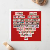Create Your Own 44 Photo Collage Red Heart ノートカード (正面/裏面インサイチュ)