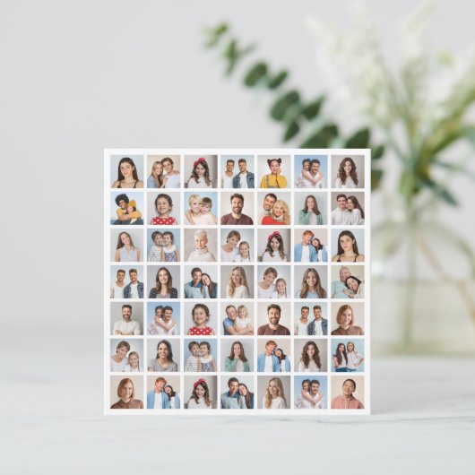 Create Your Own 49 Photo Collage Greeting カード (スタンド正面)