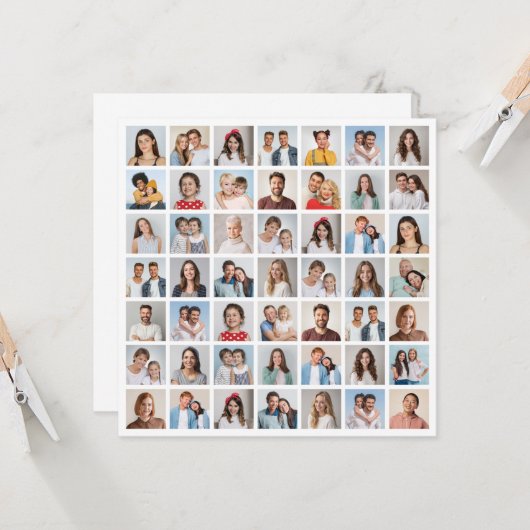 Create Your Own 49 Photo Collage Greeting カード (正面/裏面インサイチュ)