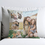 Create Your Own 4 Photo Collage クッション<br><div class="desc">Create your own photo pillow featuring 4 of your favorite pictures in a simple grid photo collage. A great personalized gift idea for friends and family.</div>