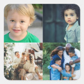 Create Your Own 4 Photo Collage スクエアシール (正面)