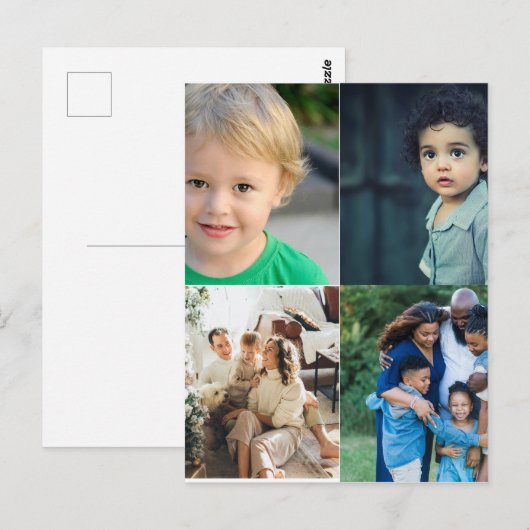 Create Your Own 4 Photo Collage ポストカード (正面/裏面)
