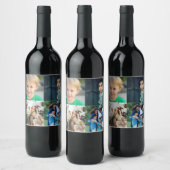 Create Your Own 4 Photo Collage ワインラベル (ボトル)