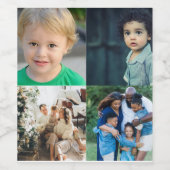 Create Your Own 4 Photo Collage ワインラベル (シングルラベル)