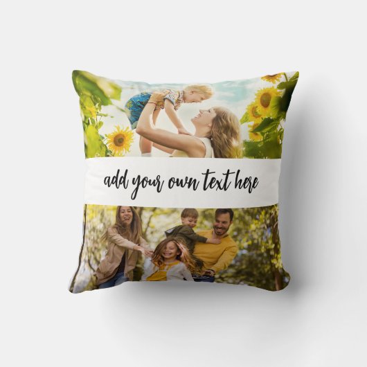 Create Your Own 4 Photo With Text クッション (裏面)