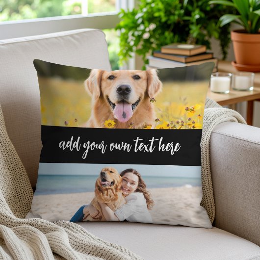 Create Your Own 4 Photo With Text クッション
