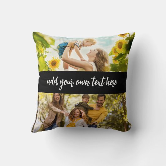 Create Your Own 4 Photo With Text クッション (裏面)