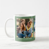Create Your Own 5 Family Photo Collage Sage Green コーヒーマグカップ (左)