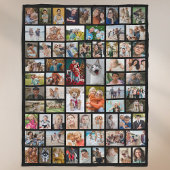 Create Your Own 68 Photo Collage Black フリースブランケット