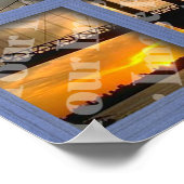 Create Your Own 6 Pane Blue Wood Window Frame ポスター (角)