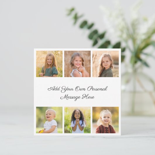 Create Your Own 6 Photo Collage Add Your Greeting カード (スタンド正面)