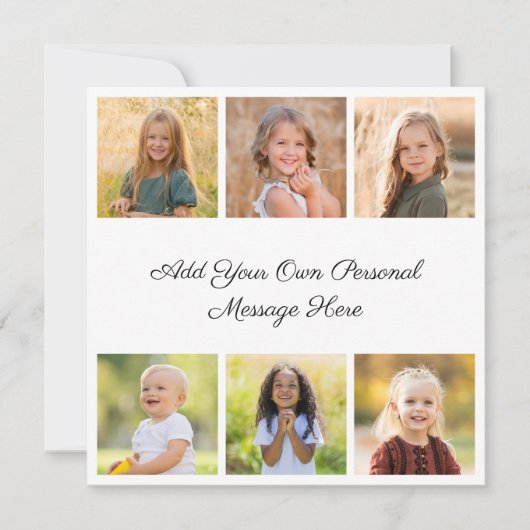 Create Your Own 6 Photo Collage Add Your Greeting カード (正面)