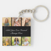 Create Your Own 6 Photo Collage Add Your Greeting キーホルダー (裏面)