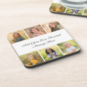 Create Your Own 6 Photo Collage Add Your Greeting コースター (左側)