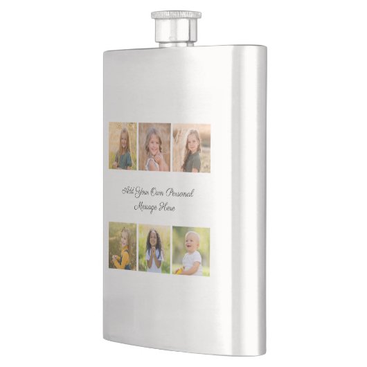 Create Your Own 6 Photo Collage Add Your Greeting フラスク (左)