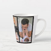 Create Your Own 6 Photo Collage Family Name Black カフェラテマグ (右)