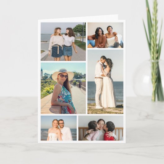 Create Your Own 6 Photo Collage Greeting カード (正面)