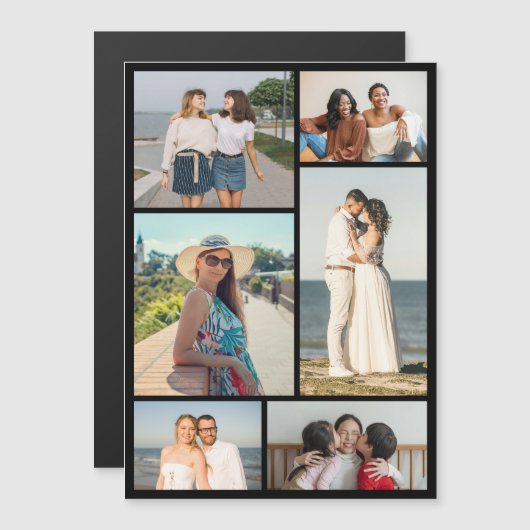 Create Your Own 6 Photo Collage Magnetic Card (正面/裏面)