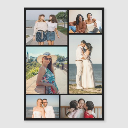 Create Your Own 6 Photo Collage Magnetic Card (正面)