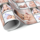 Create Your Own 6 Photo Collage Silver Glitter ラッピングペーパー (ロールコーナー)