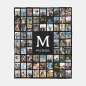 Create your Own 72 Photo Collage Monogram フリースブランケット (正面)