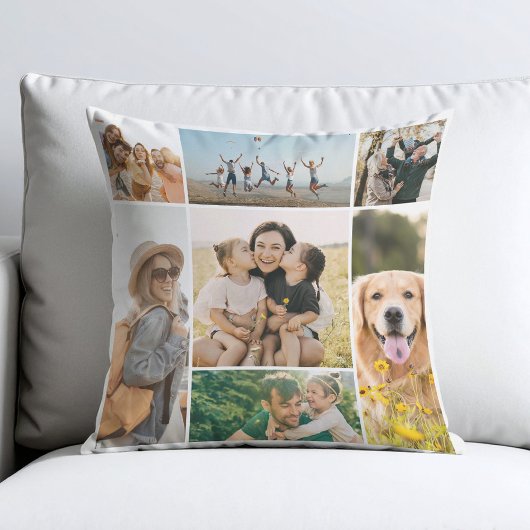 Create Your Own 7 Photo Collage クッション