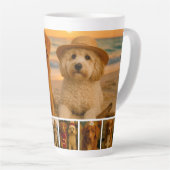 Create your own 7 photo collage personalized カフェラテマグ (右アングル)