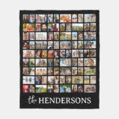 Create Your Own 81 Photo Collage Black フリースブランケット (正面)