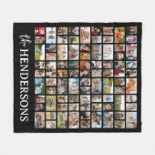 Create Your Own 81 Photo Collage Black フリースブランケット (正面(横))