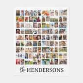 Create Your Own 81 Photo Collage White フリースブランケット (正面)