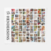 Create Your Own 81 Photo Collage White フリースブランケット (正面(横))