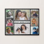 Create Your Own 8 Photo Collage Best Mom Ever ジグソーパズル<br><div class="desc">Multi photo collage puzzle personalized with 8 pictures and 'Best Mom Ever' typography makes it an unique gift for mom.</div>