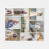 Create Your Own 9 Photo Collage フリースブランケット (正面(横))