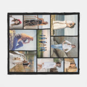 Create Your Own 9 Photo Collage フリースブランケット (正面(横))