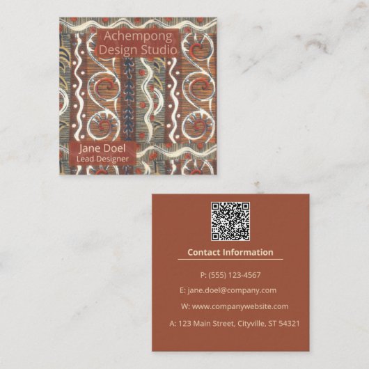 Create Your Own Achempong: Ornate | African Stripe スクエア名刺 (正面/裏面)