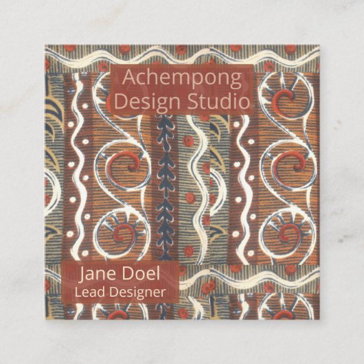 Create Your Own Achempong: Ornate | African Stripe スクエア名刺 (正面)