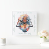 Create Your Own African American Woman Libra スクエア壁時計 (ホーム)